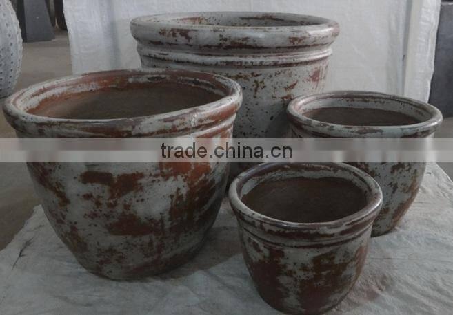 Viet Nam Rustic Outdoor Glazed Pots - Round and medium Style