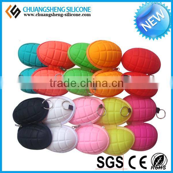 Bomb shaped silicone smart wallet, silicone coin purse, kids money bag
