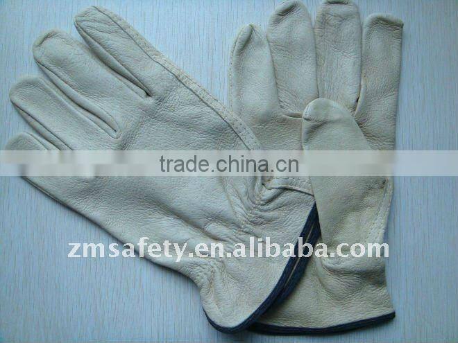 Protective Yellow Cow Grain Leather Driver glove