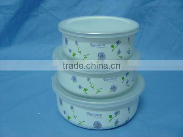 enamel storage bowl food container