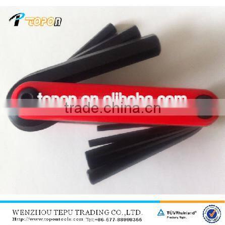 Carbon Steel Material Blaclk Oxide Finishing Hand Tool Folding Hex Key Wrench Set