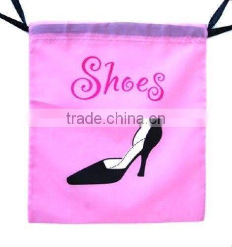 Printed Shoe 210T Nylon Drawstring Bag