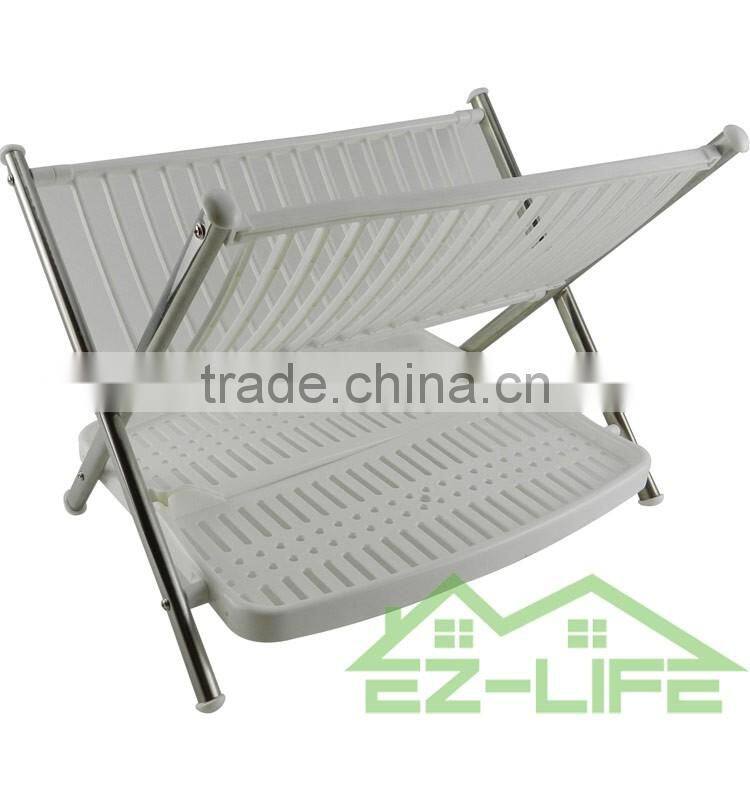 2017 Best foldable stianless steel shape V Kitchen Table storage dish drying rack