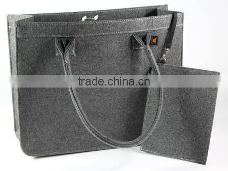 Authentic Handmade Felt Laptop Case Handbag Business File Sleeve with Zipper Closure for 11" 13" 15" Macbook