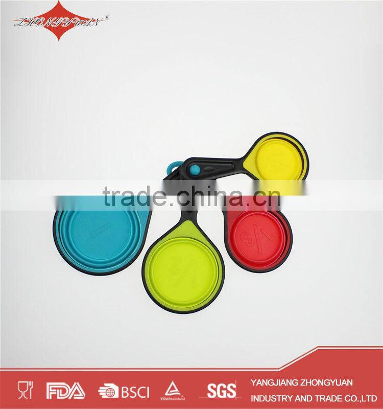 Multicolor new design 4pcs of silicone measuring tools measuring spoons