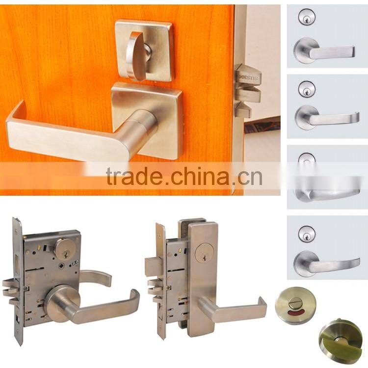 Heavy duty security hotel commercial Grade 2 door handle lever mortise lock body cylinder