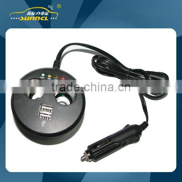 Universal CE Approval 2 USB and 1 to 2 Car Cigarette Light Socket with Ashtray