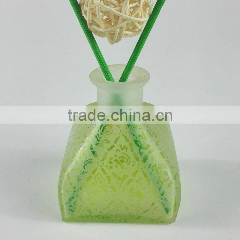 fresh green yurt glass bottle for 50ml reed diffuser with cork/glass stopper