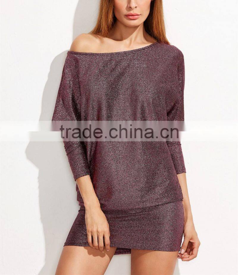 Hot Pink Long Sleeve Elastic Cotton Warm Party Dresses Vestidos Sexy Mini Pencil Club Bodycon Bandage Dress