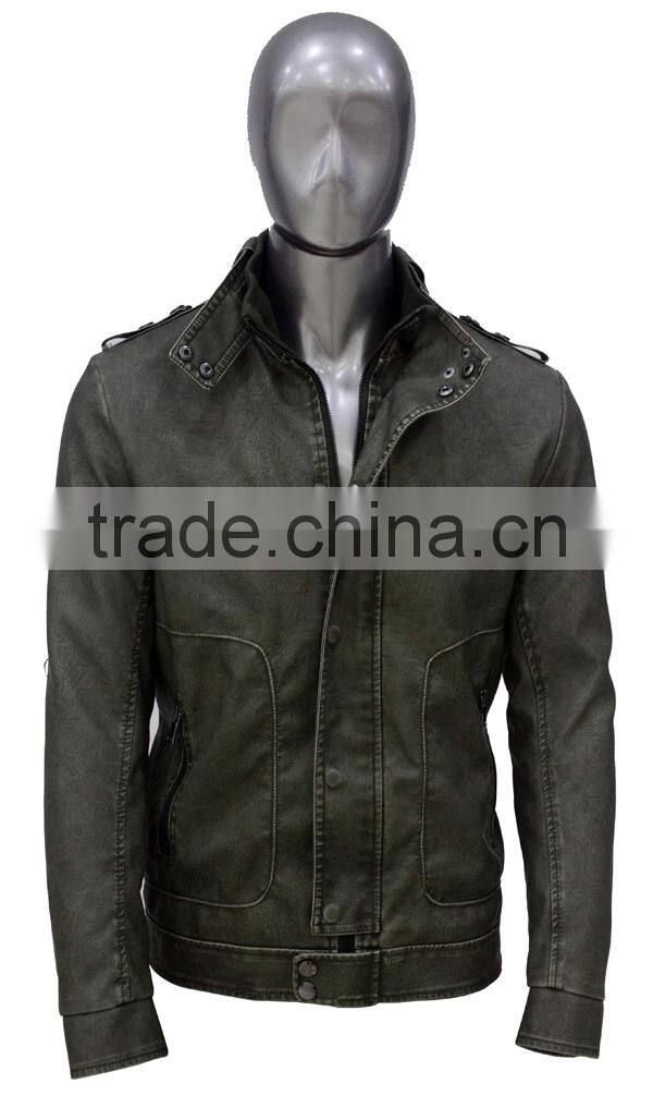 ALIKE man spring jacket pu leather jacket