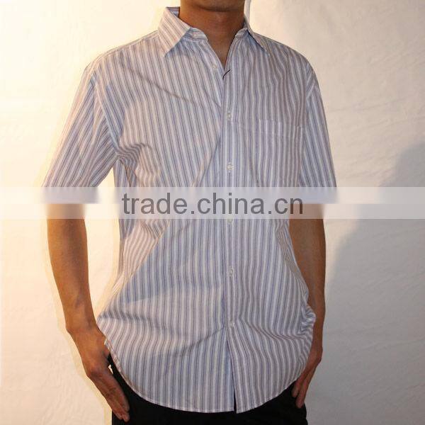 Mens fashion stripes shirts short sleeve dress casual shirts for man