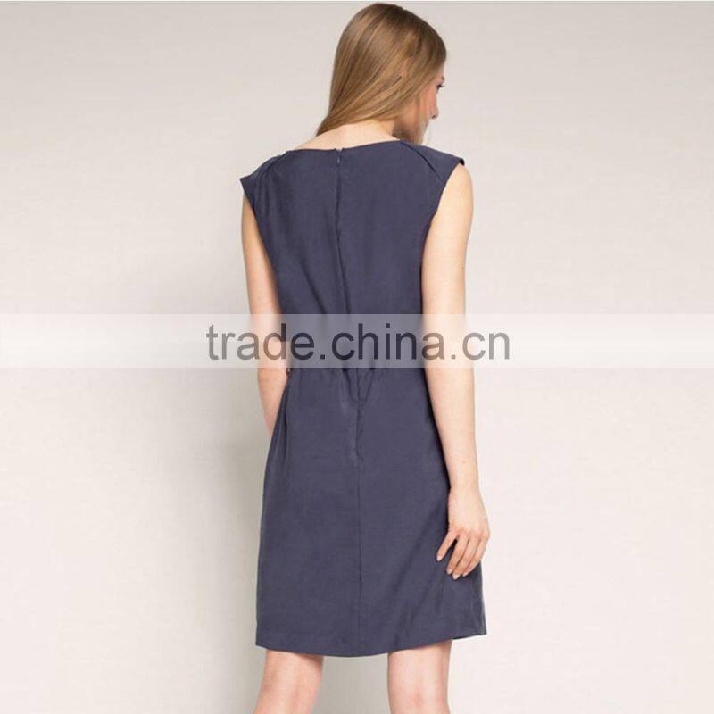 Free shipping the most popular elegant back zip and belt woman shift dress
