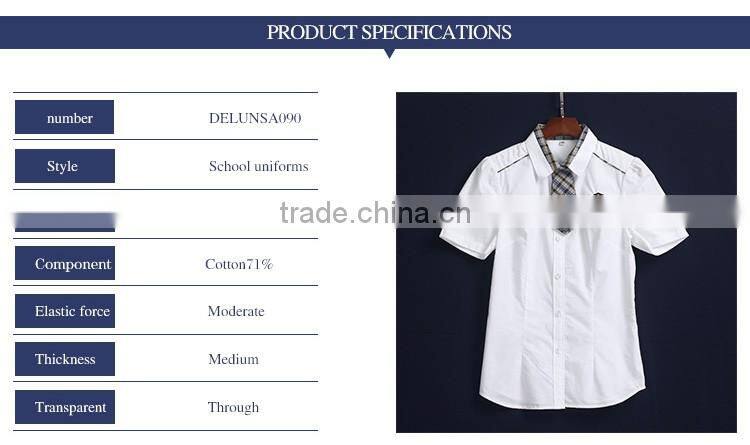 Guangzhou Manufacture Classic Summer School White Dress Shirt