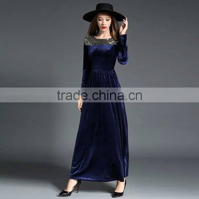 2017 Custom high quality elegant long evening ladies dress