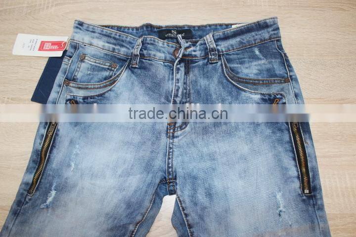 GZY men's denim jeans ladies denim jeans casual slim fit straight jeans jeans label stock