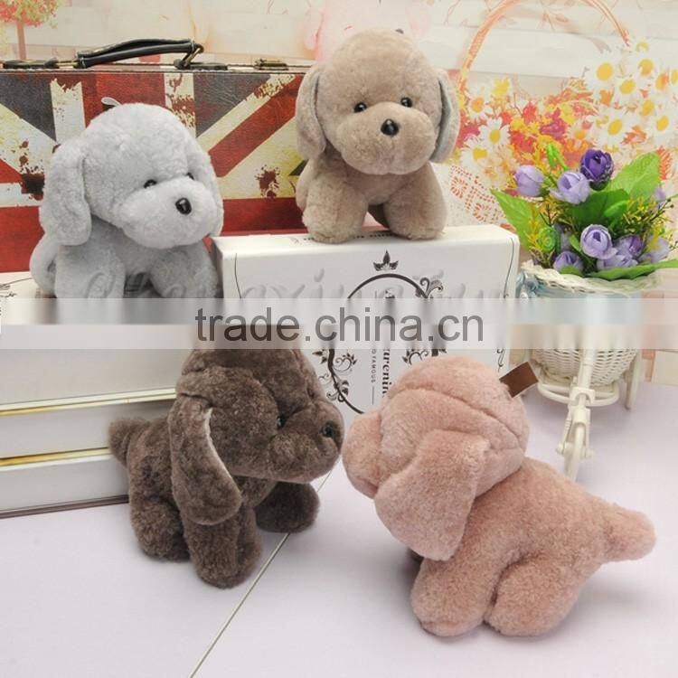 CX-R-53 Dog Shape Fashion Cheap Fancy Genuine Sheep Fur Tail Key Chain