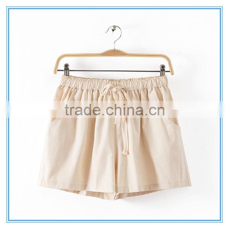 Wholesale Women Summer Beach Girl Cotton Linen Shorts 15 Colors Plus Size