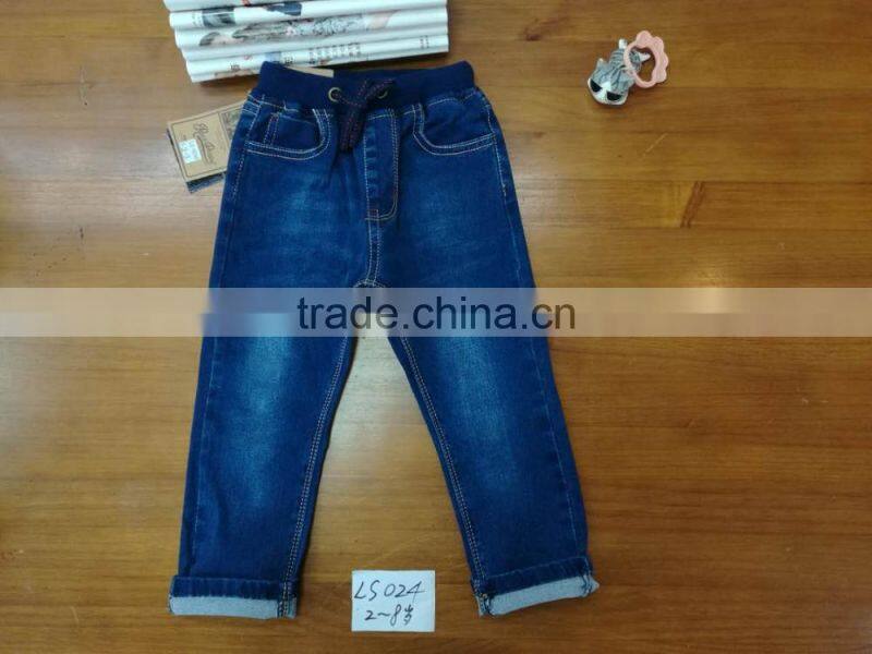 baby fashion custom-made style kid/children jeans elastic belt blue boys jeans