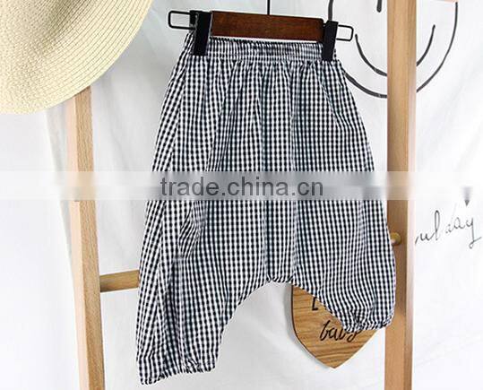 Wholesale Harem Pants Gingham Cotton Fabric Children Clothes Online Shop China