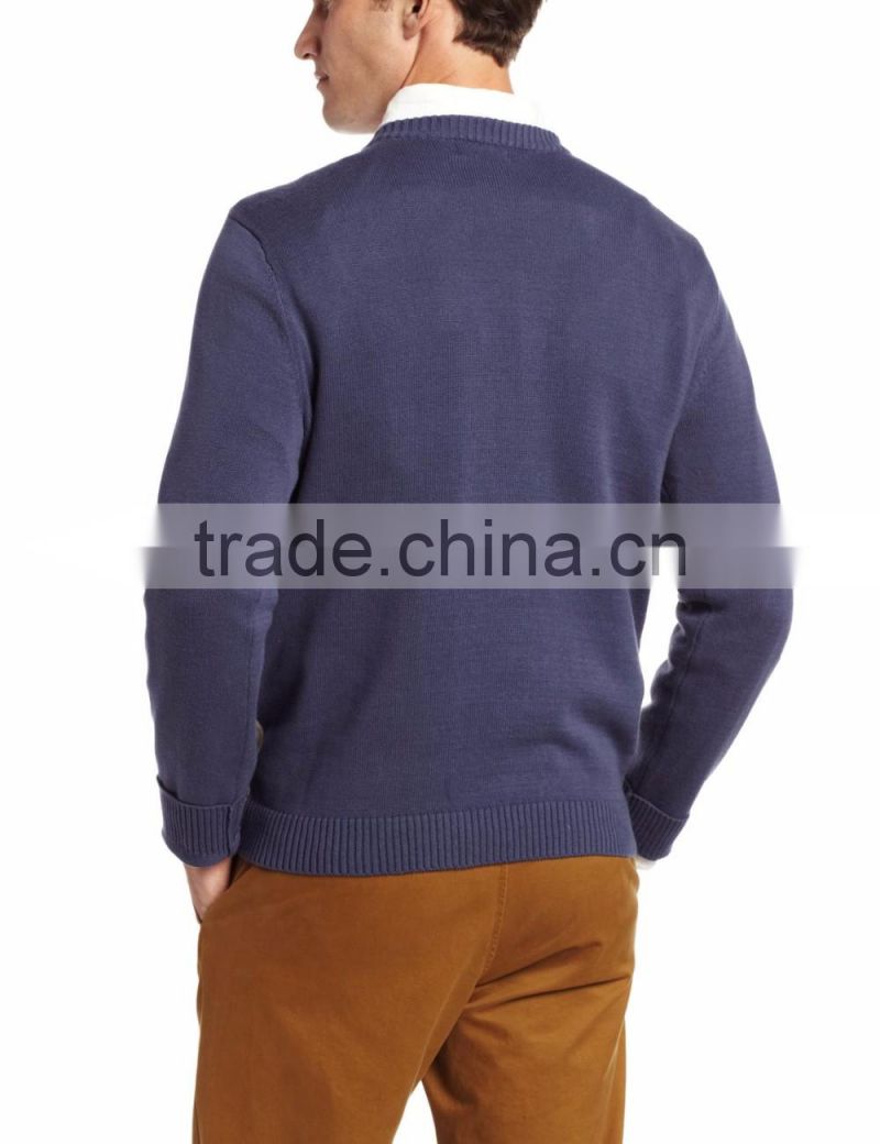 Men Gray Blue Sweater Drunk Reindeer Pattern Christmas Sweater With Led Light