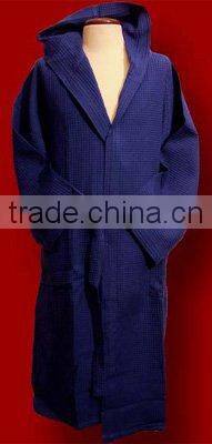 Plain color waffle bathrobe