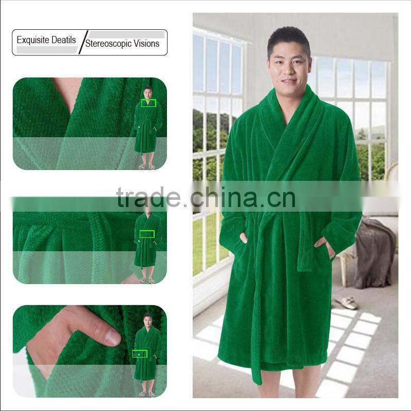 microfiber flannel men's bath robes men's pajamas