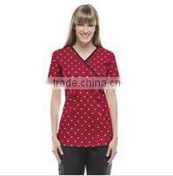 Short Sleeve White Blouse Nurse Uniform White Hospital Scrub Tops