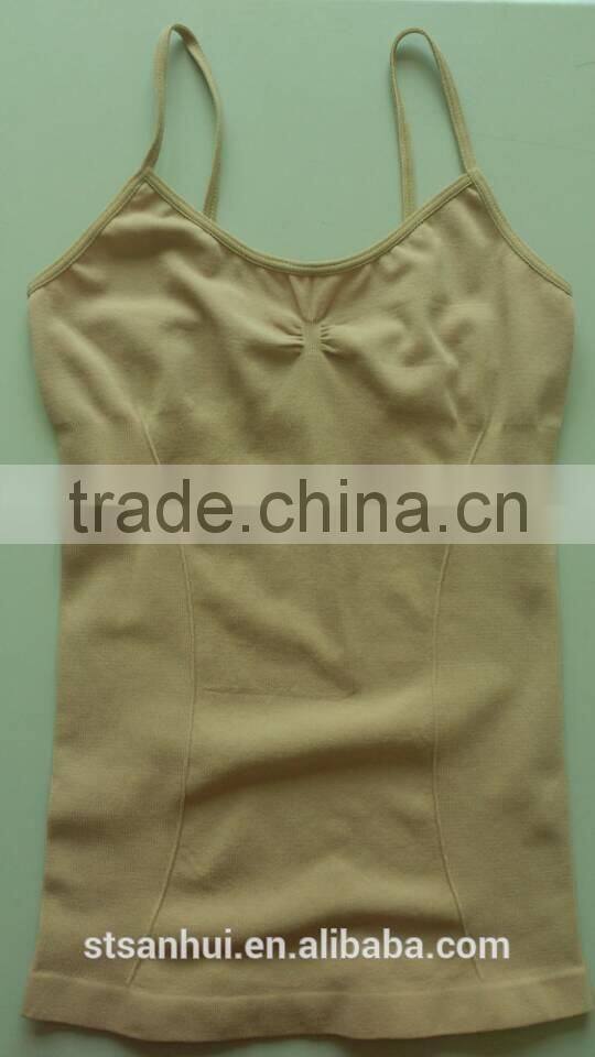 fancy seamless camisole for ladies in nude colour