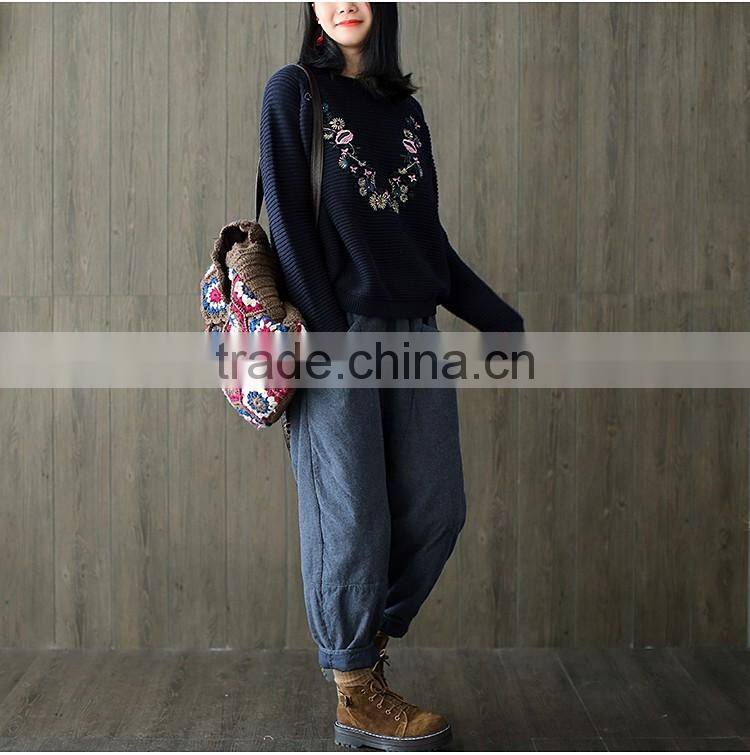 christmas sweater 2017 NEW design women round collar Embroidery sweater