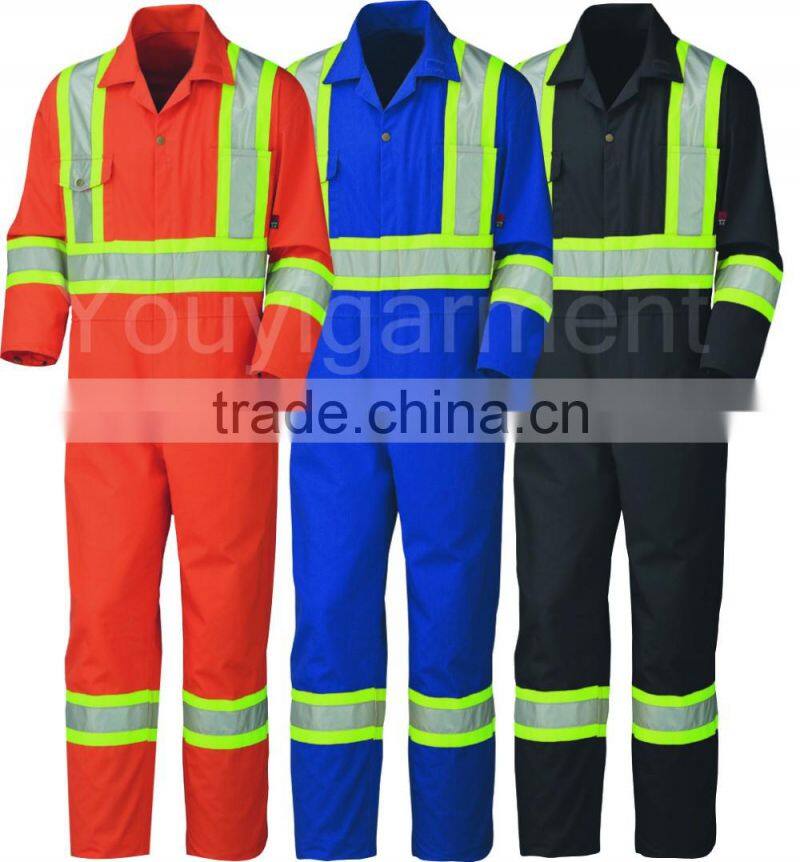 3m reflective tape flame retardant nomex safety coverall with ykk brass zipper