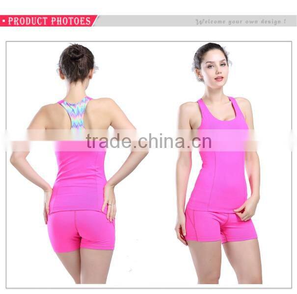 Custom Ladies Sport Bra Vest & Yoga Shorts Sexy Fitness Yoga Suit