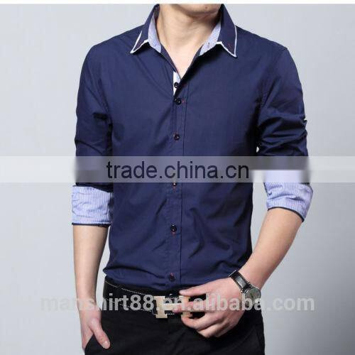 mens slim fit solid color button down collar dress shirt