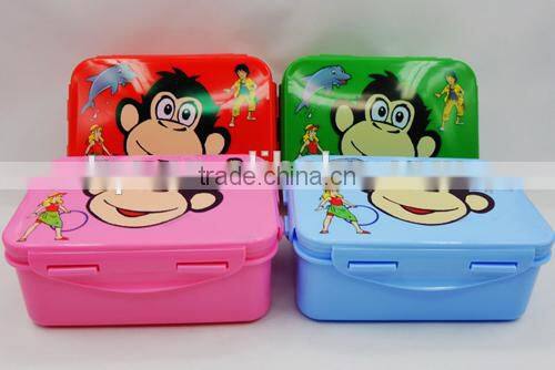 Plastic fashion Food grade school lunch bento box/ kids food storage box