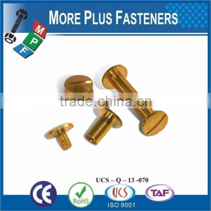 Made in Taiwan Golden Color Binding Screw