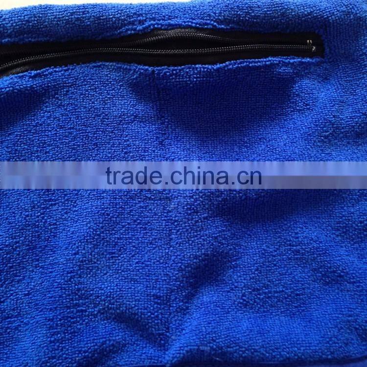 China wholesale microfiber bench towel with zipper pocket
