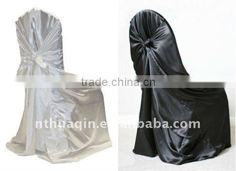 Self-tie satin chair cover universal satin chair cover polyester bang chair cover suit for all kinds chair