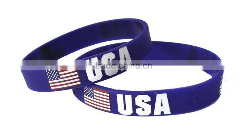 Hot promotion/embossed silicone bracelet/print silicone wristband/silicone bracelets