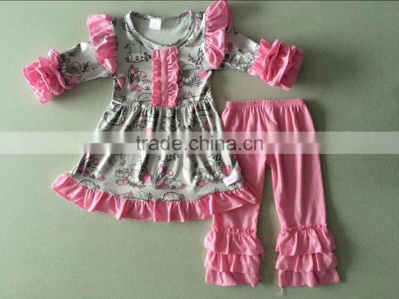 Boutique summer outfit girl clothing set easter bunny kids outfit baby clothes remake baby outfit
