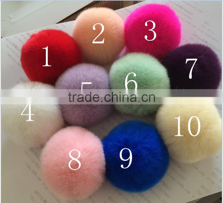 YR638 Cheap Real Fur Pom/Genuine Rex Rabbit Fur Pom pom/Cute Fur Accesory
