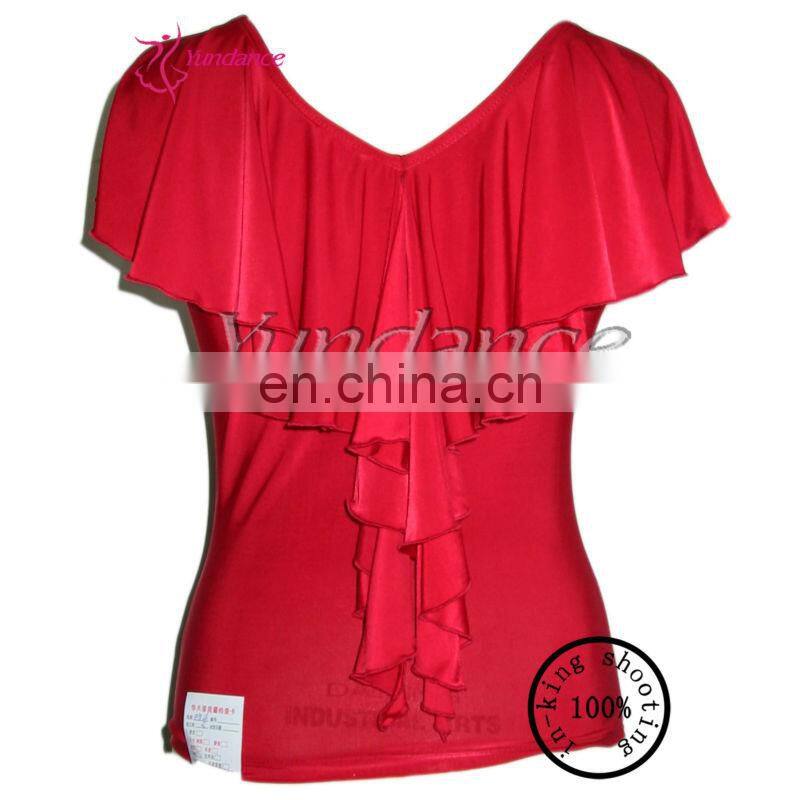 T-16 Red Short-sleeved Crop Tops Wholesale Women