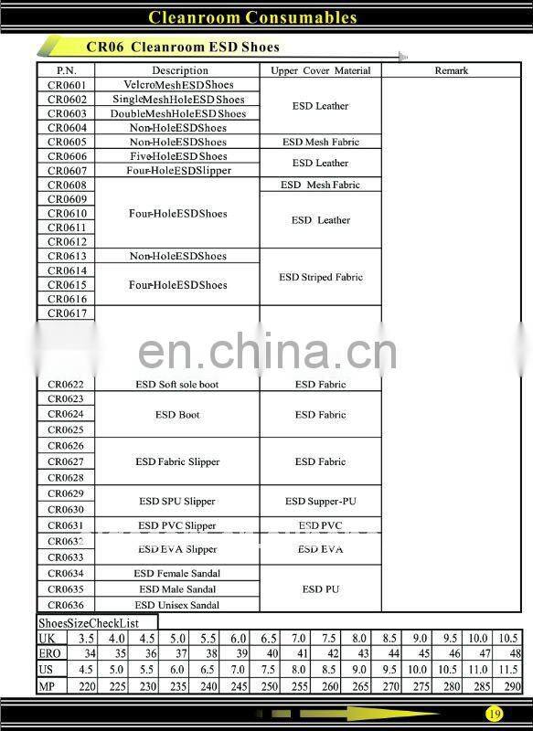 4-hole ESD Fabric Slipper
