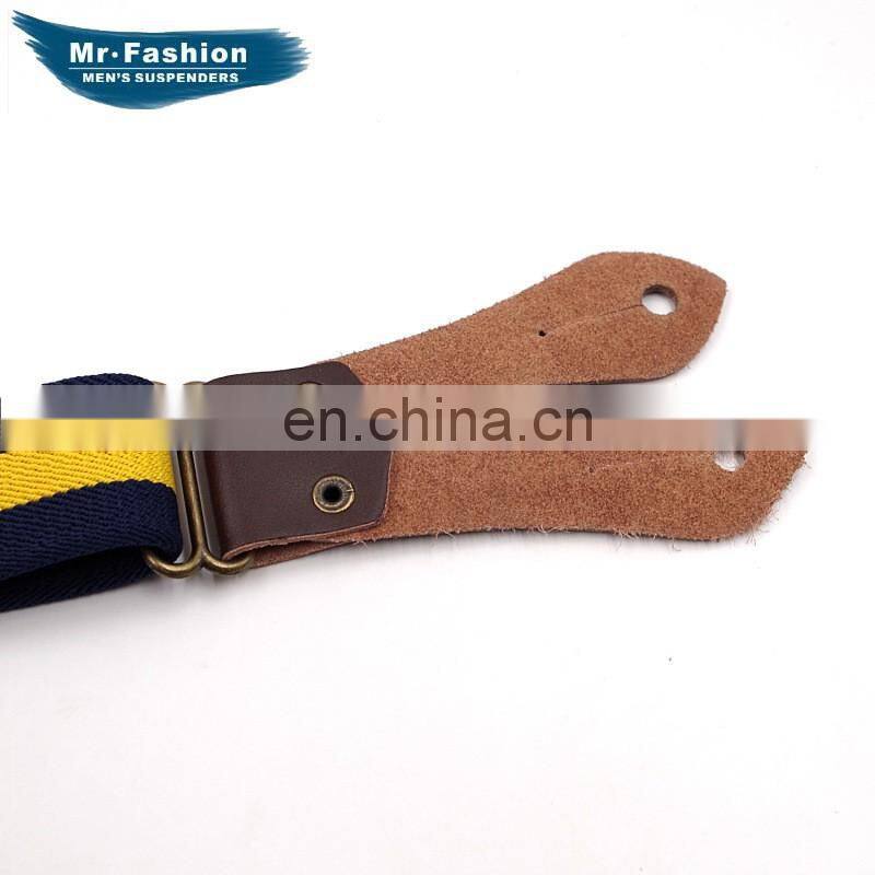 Very strong quality real leather men's braces suspenders fashion suspenders