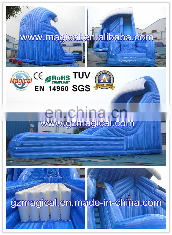 Inflatable Monster Wave Slide With Pool / Inflatable Water Slide