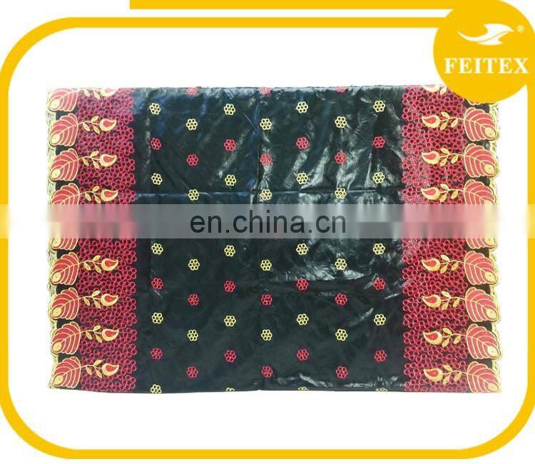 New African Cotton Damask Bazin Riche Dresses Embroidery For Women