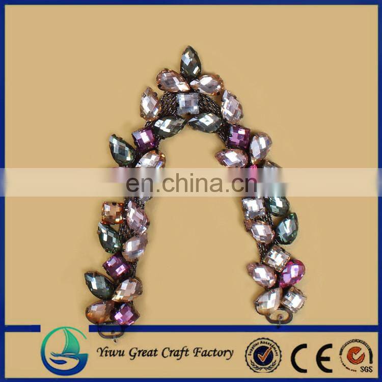 GREEN color acrylic rhinestones shoe accessories chain crystal jewelry chain for sanda