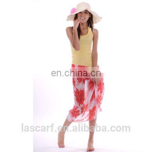 screen printing flower polyester sarong