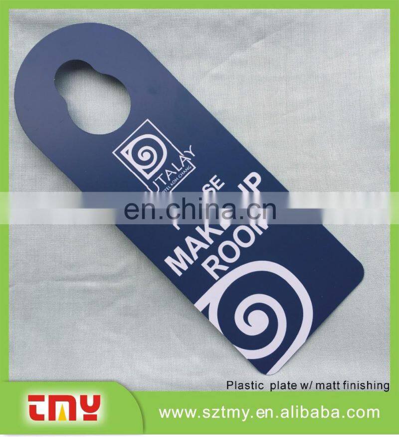 Custom design soft pvc door hanger for hotel