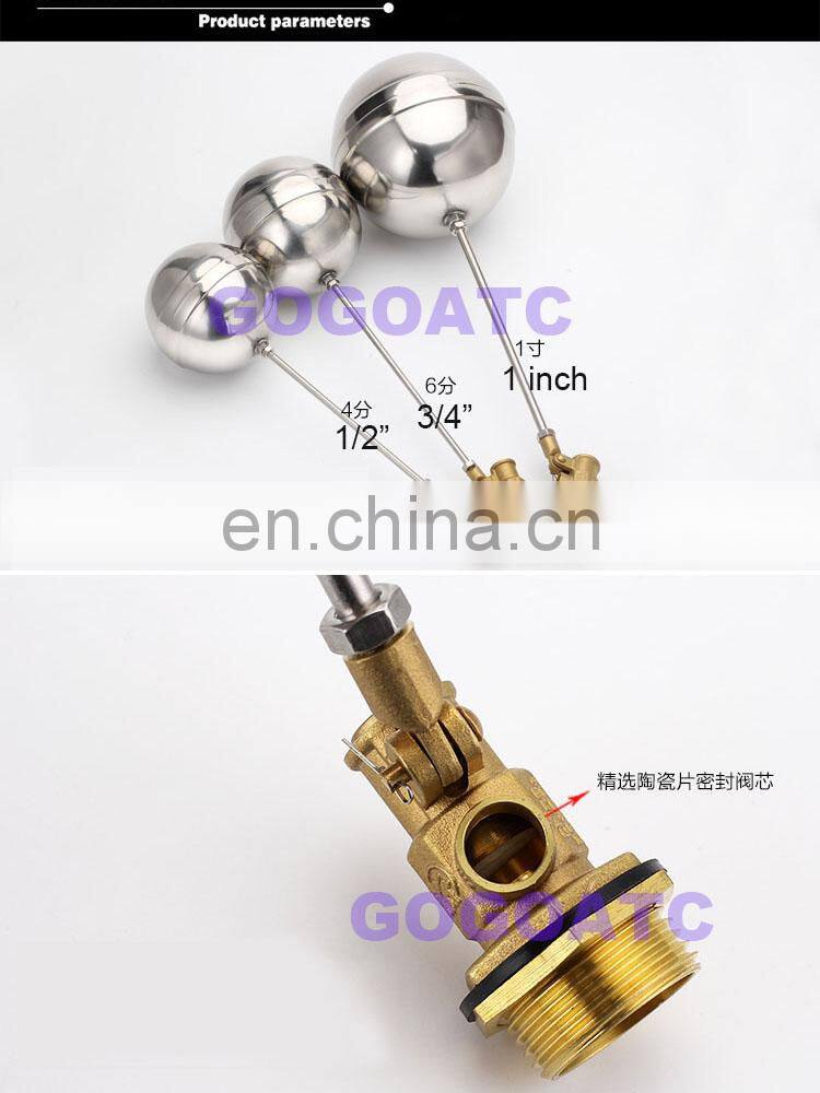 High quality Cold Hot Water Tank Liquid Level Metal Large Float Ball Valve 3 inch DN80 Body brass toilet water ball cock