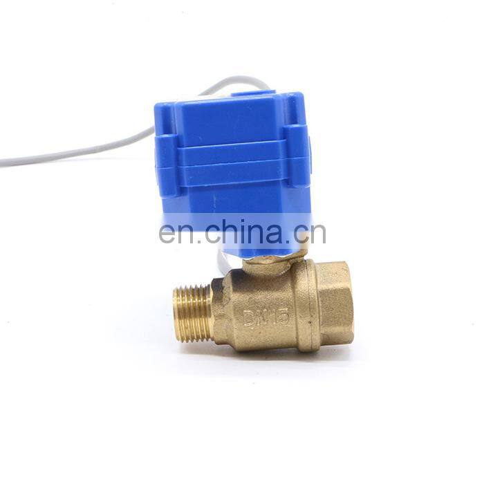 2 way mini electric actuator control valve brass CR02 DC12V MXF 1/2" motorized ball valve