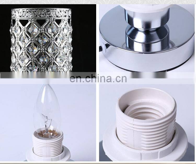 New metal bedroom bedside lamp eye protection living room hotel creative foreign trade LED gold crystal table lamp